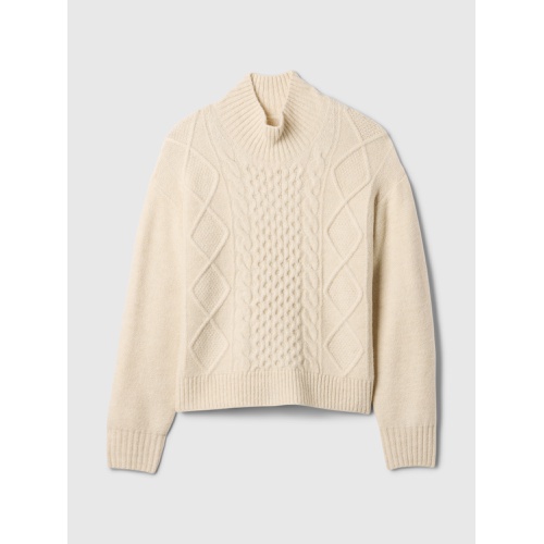 갭 Oversized Cable-Knit Mockneck Sweater