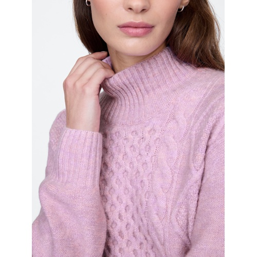 갭 Oversized Cable-Knit Mockneck Sweater