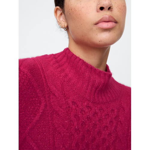 갭 Oversized Cable-Knit Mockneck Sweater