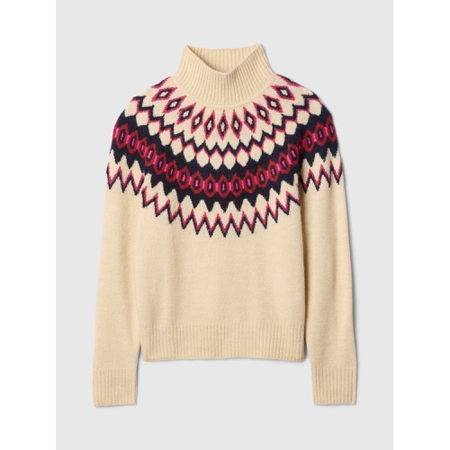 갭 Relaxed Fair Isle Mockneck Sweater