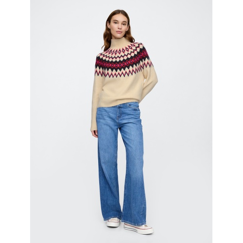 갭 Relaxed Fair Isle Mockneck Sweater