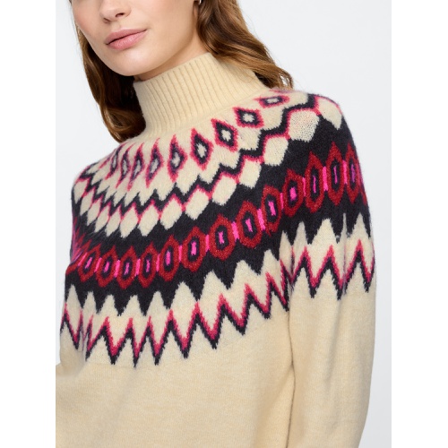 갭 Relaxed Fair Isle Mockneck Sweater