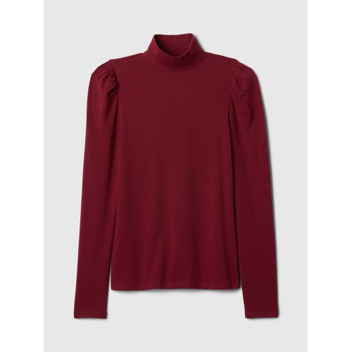 갭 Mockneck Puff Sleeve T-Shirt