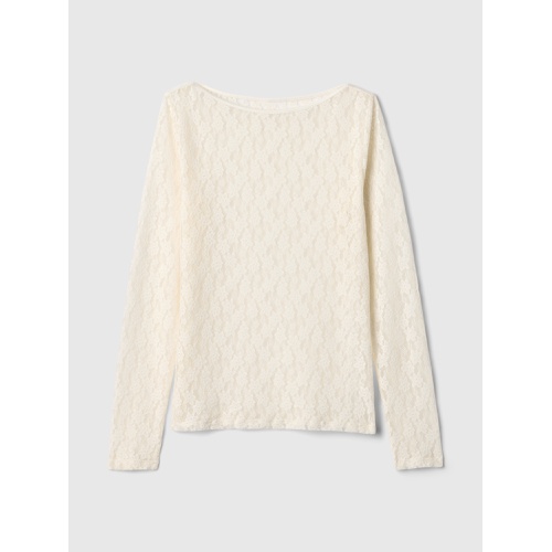 갭 Stretch Lace Boatneck Top