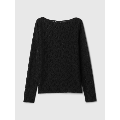 갭 Stretch Lace Boatneck Top