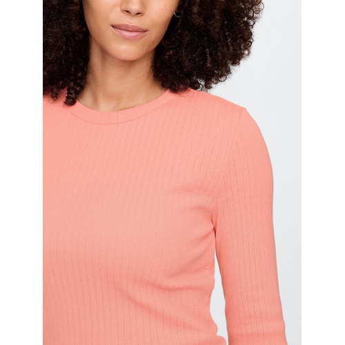 갭 Pointelle Crewneck T-Shirt