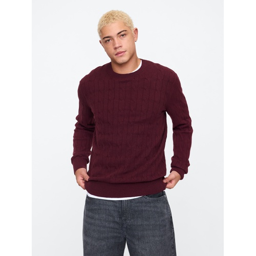 갭 CashSoft Cable-Knit Crewneck Sweater