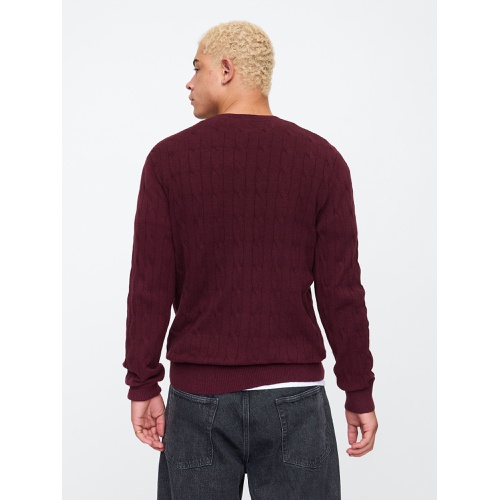 갭 CashSoft Cable-Knit Crewneck Sweater