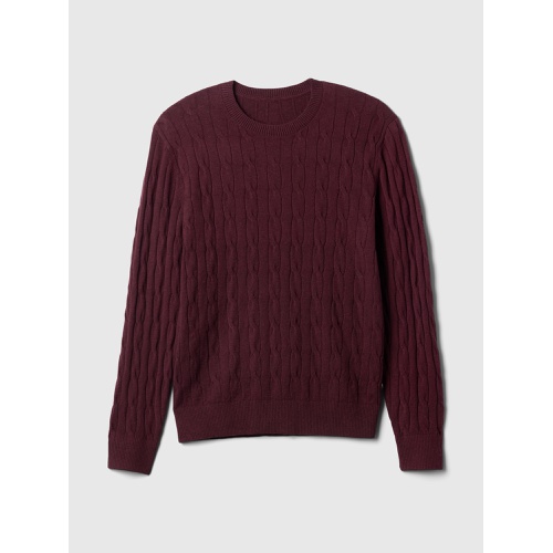 갭 CashSoft Cable-Knit Crewneck Sweater