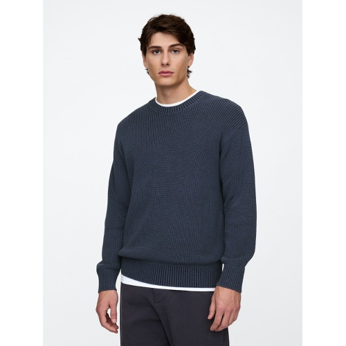 갭 Relaxed Plaited Crewneck Sweater