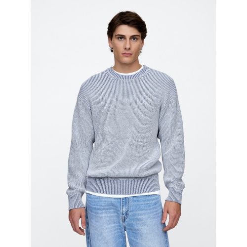 갭 Relaxed Plaited Crewneck Sweater