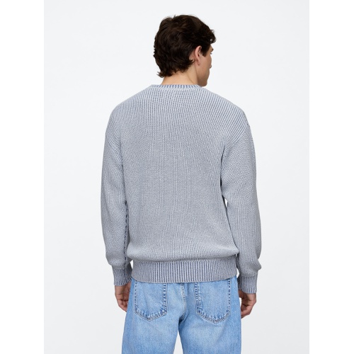 갭 Relaxed Plaited Crewneck Sweater