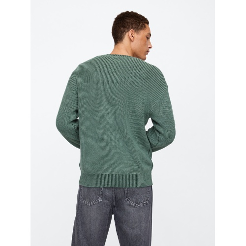 갭 Relaxed Plaited Crewneck Sweater