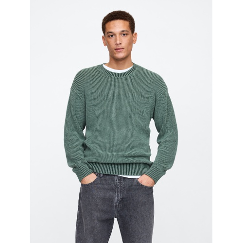 갭 Relaxed Plaited Crewneck Sweater