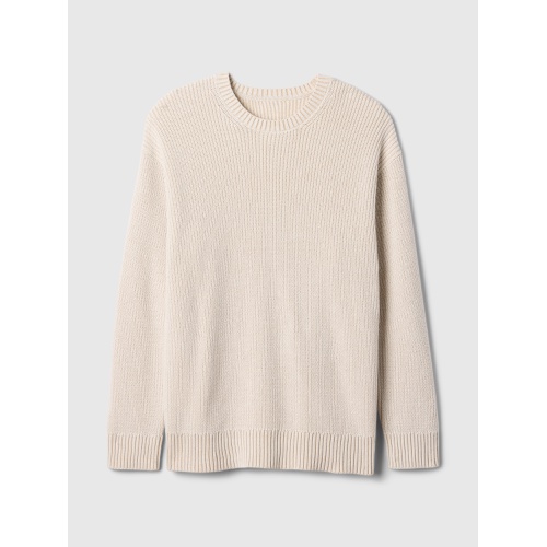 갭 Relaxed Plaited Crewneck Sweater