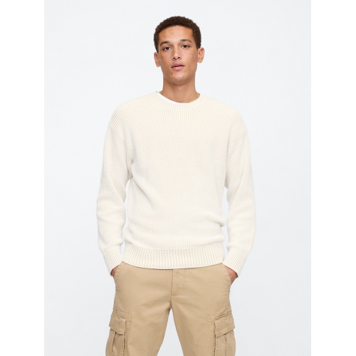 갭 Relaxed Plaited Crewneck Sweater