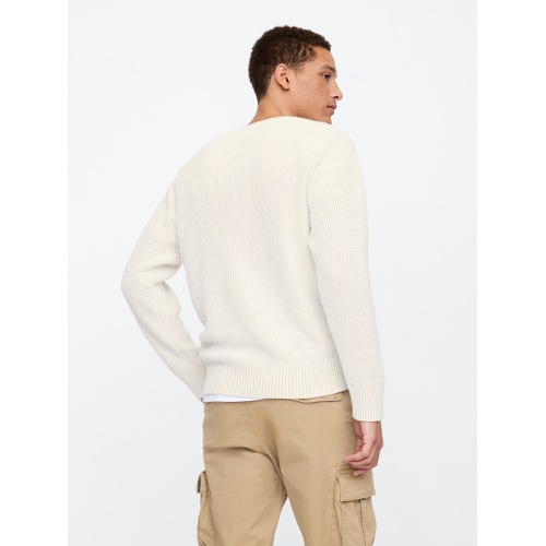 갭 Relaxed Plaited Crewneck Sweater