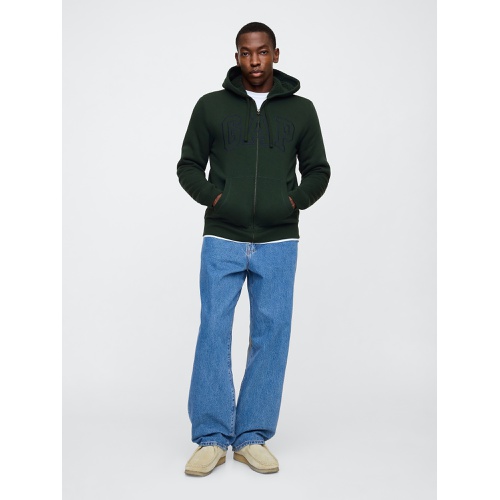 갭 Gap Logo Sherpa-Lined Zip Hoodie