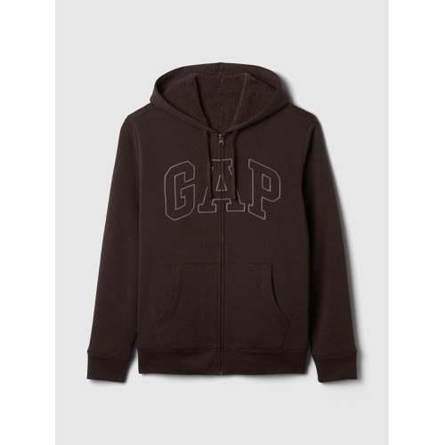 갭 Gap Logo Sherpa-Lined Zip Hoodie