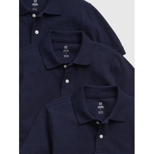 갭 Kids Organic Cotton Uniform Polo Shirt (3-Pack)