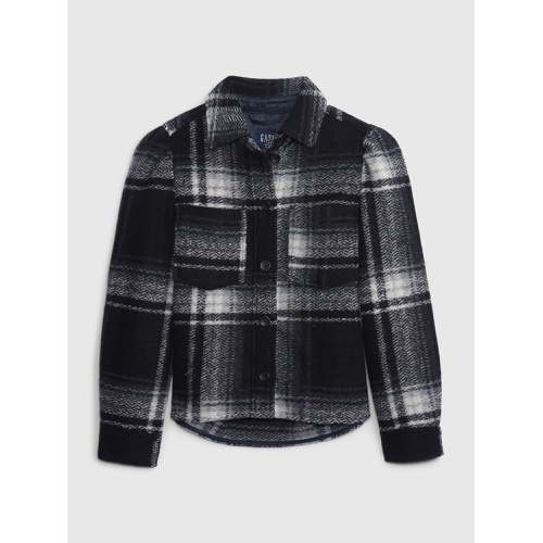 갭 Puff Sleeve Cropped Wool Shirt Jacket