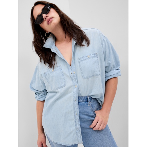 갭 Chambray Denim Big Shirt