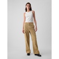 Mid Rise Loose Khaki Cargo Pants