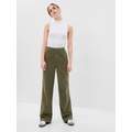 Mid Rise Twill Wide-Leg Khakis