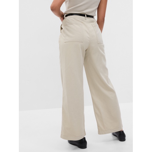 갭 Mid Rise Twill Wide-Leg Khakis