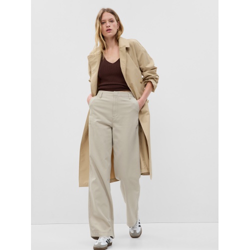 갭 Mid Rise Twill Wide-Leg Khakis