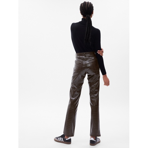 갭 High Rise Vegan Croc Leather Cheeky Straight Pants