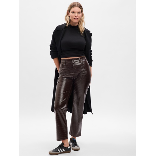 갭 High Rise Vegan Croc Leather Cheeky Straight Pants