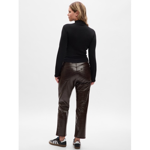 갭 High Rise Vegan Croc Leather Cheeky Straight Pants