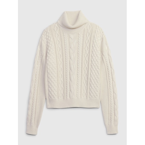 갭 Turtleneck Cable-Knit Cropped Sweater