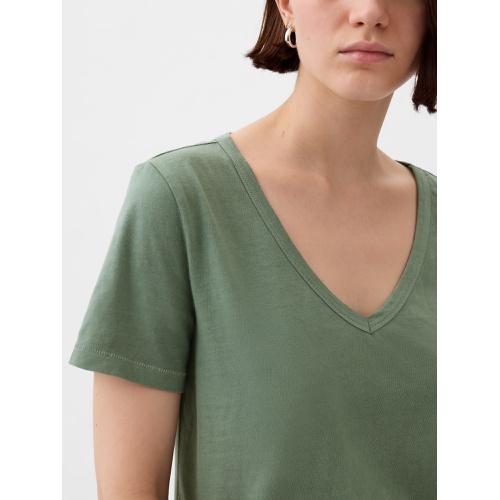 갭 Organic Cotton Vintage V-Neck T-Shirt