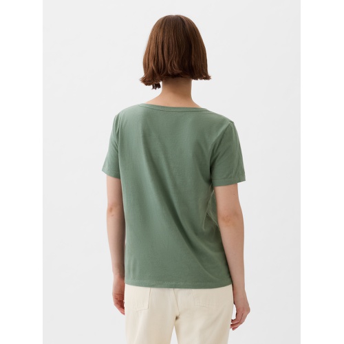 갭 Organic Cotton Vintage V-Neck T-Shirt