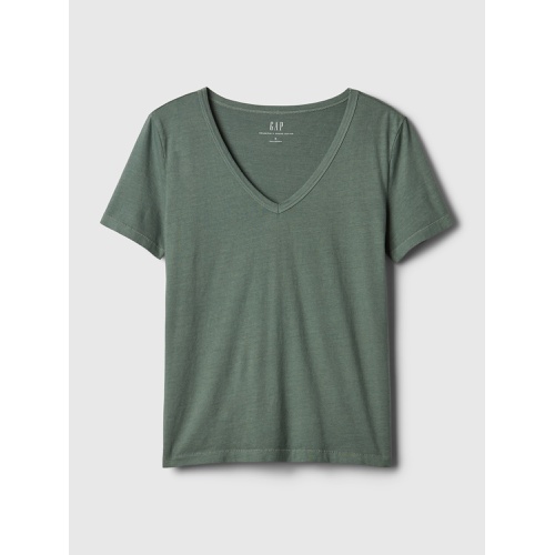 갭 Organic Cotton Vintage V-Neck T-Shirt