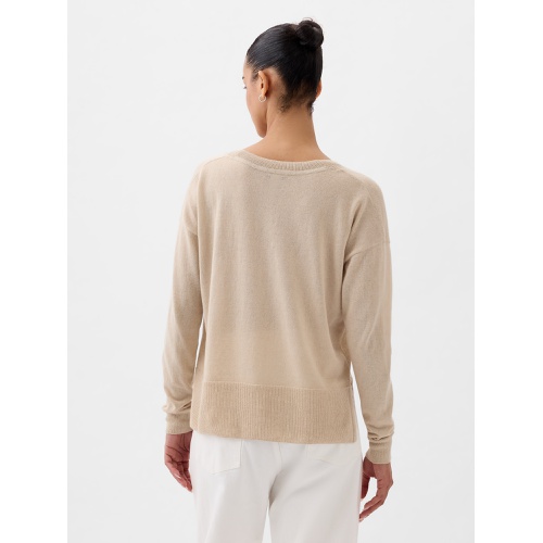 갭 24/7 Split-Hem Linen-Blend Sweater