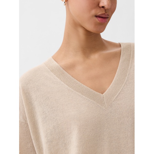 갭 24/7 Split-Hem Linen-Blend Sweater