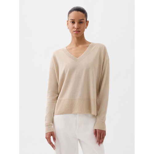 갭 24/7 Split-Hem Linen-Blend Sweater