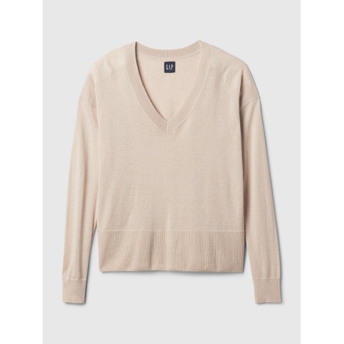 갭 24/7 Split-Hem Linen-Blend Sweater