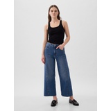 High Rise Stride Wide-Leg Ankle Jeans