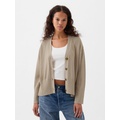 24/7 Split-Hem Linen-Blend Oversized Cardigan