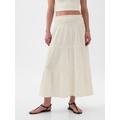 Crinkle Gauze Tiered Maxi Skirt