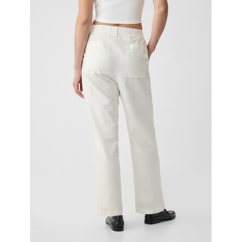 갭 High Rise Linen-Cotton Pull-On Pants