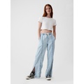 Wide-Leg Denim Pull-On Pants