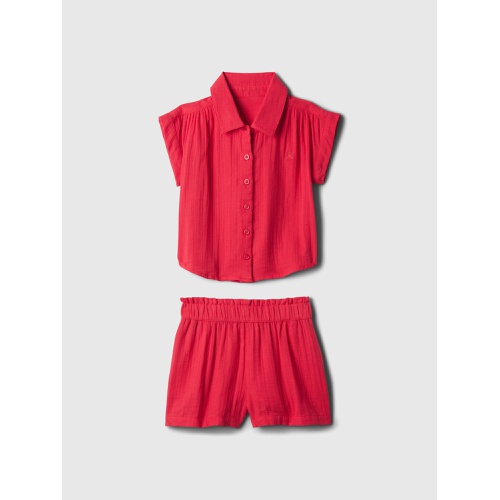 갭 babyGap Crinkle Gauze Two-Piece Outfit Set