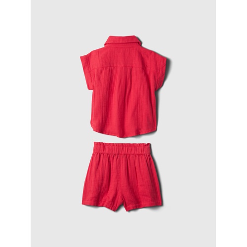 갭 babyGap Crinkle Gauze Two-Piece Outfit Set