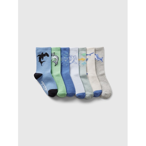 갭 Toddler Printed Crew Socks (7-Pack)