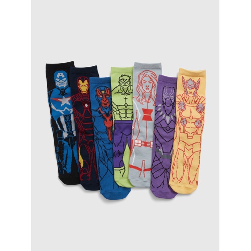 갭 GapKids | Marvel Avengers Crew Socks (7-Pack)